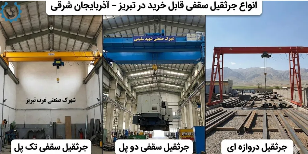 معرفی انواع جرثقیل سقفی  قابل خرید در تبریز استان آذربایجان شرقی
